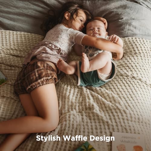 Cooling Waffle Blanket for Hot Sleepers - Warm Taupe King 104x90 - Breathable & Soft