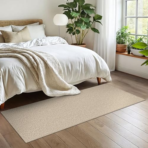 Earthall Washable 2x6 Ft Beige Runner Rug Non Slip Indoor Floor Carpet Entryway Hallway