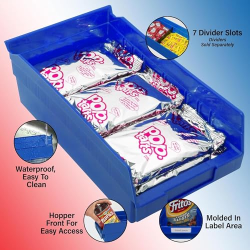 Blue Plastic Shelf Bin 12x6.5x4 - Heavy Duty Storage Organizer - Blue / Bin Box