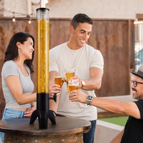 2pcs Mimosa Tower, 100oz/3L Drink Tower Dispenser with Ice Tube and