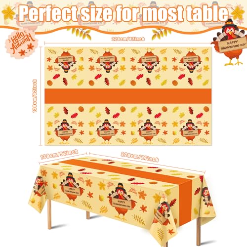 Yellow Thanksgiving Tablecloth 52x87 Inches - 2 Pack Indoor Outdoor Decor
