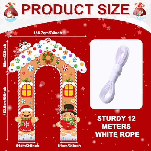 Sereliy Ginger.House Christmas Gingerbread Door Decorations - Holiday Photo Backdrop