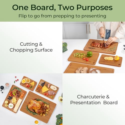 Keechee Carbonized Bamboo 4-Piece Cutting Board Set - Brown