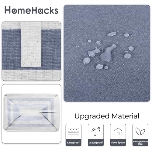 HomeHacks 2 Pack Large 75L Collapsible Laundry Baskets with Reinforced Handles, Waterproof Fabric - Blue + Pink