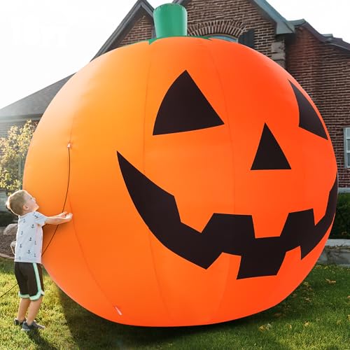 10 FT Giant Inflatable Pumpkin Halloween Outdoor Decoration with LED Lights