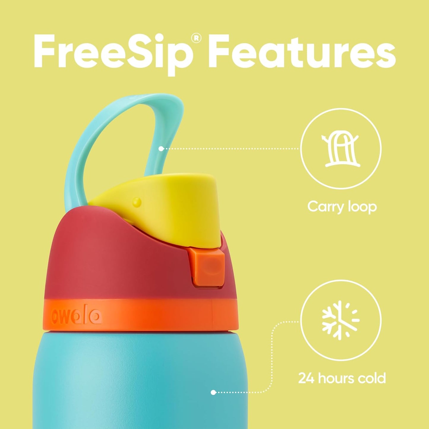 Owala FreeSip Insulated Stainless Steel Water Bottle - BPA-Free, 32 Oz, Summer Sweetness, Perfect for Travel