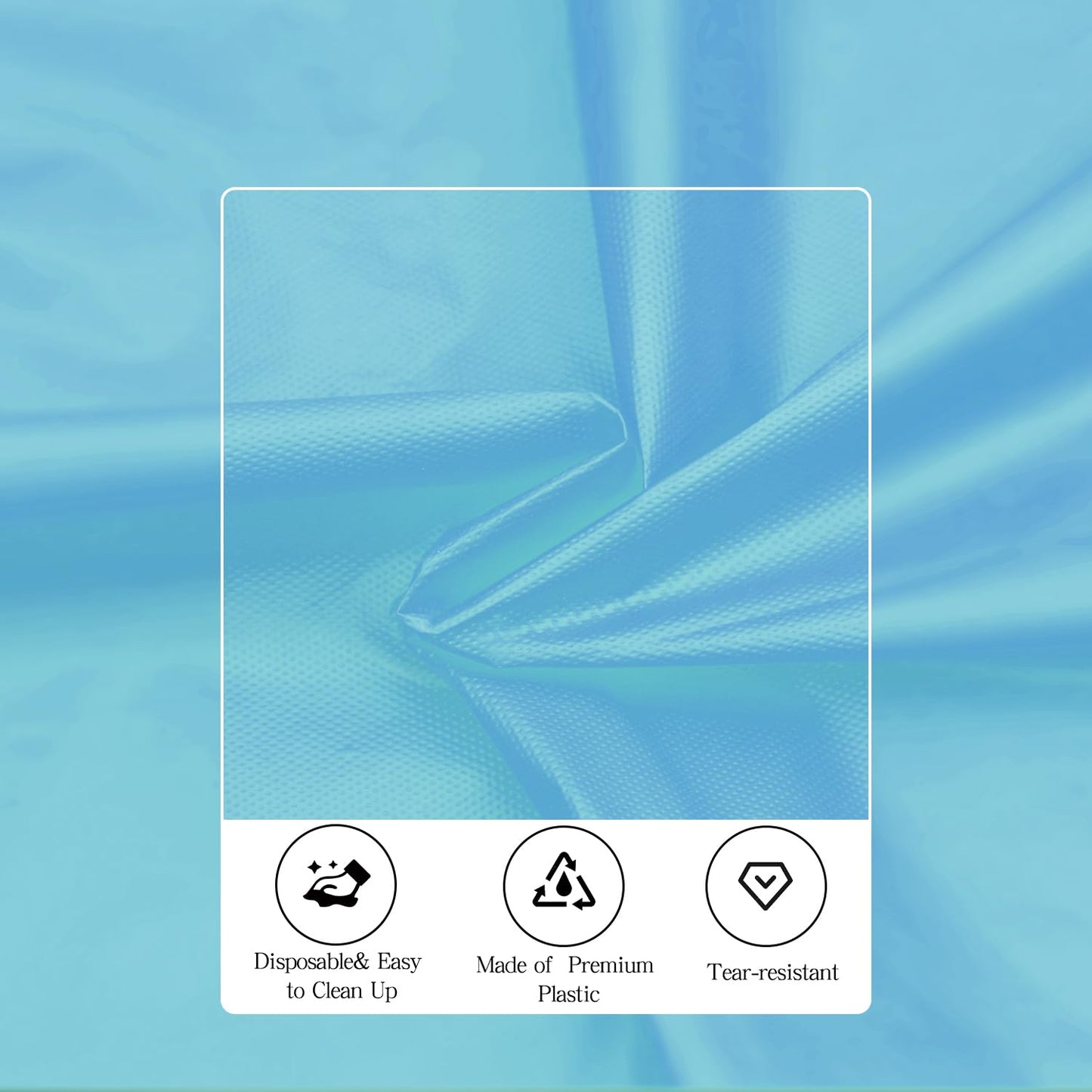 Light Blue 6 Pack Plastic Table Cloth 84", Disposable Round Tablecloth Table Cover, Plastic Tablecloths for Parties