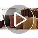 Orange Brown Chenille Fall Pillow Covers 20x20 Set of 4 – Luxurious Soft Decor