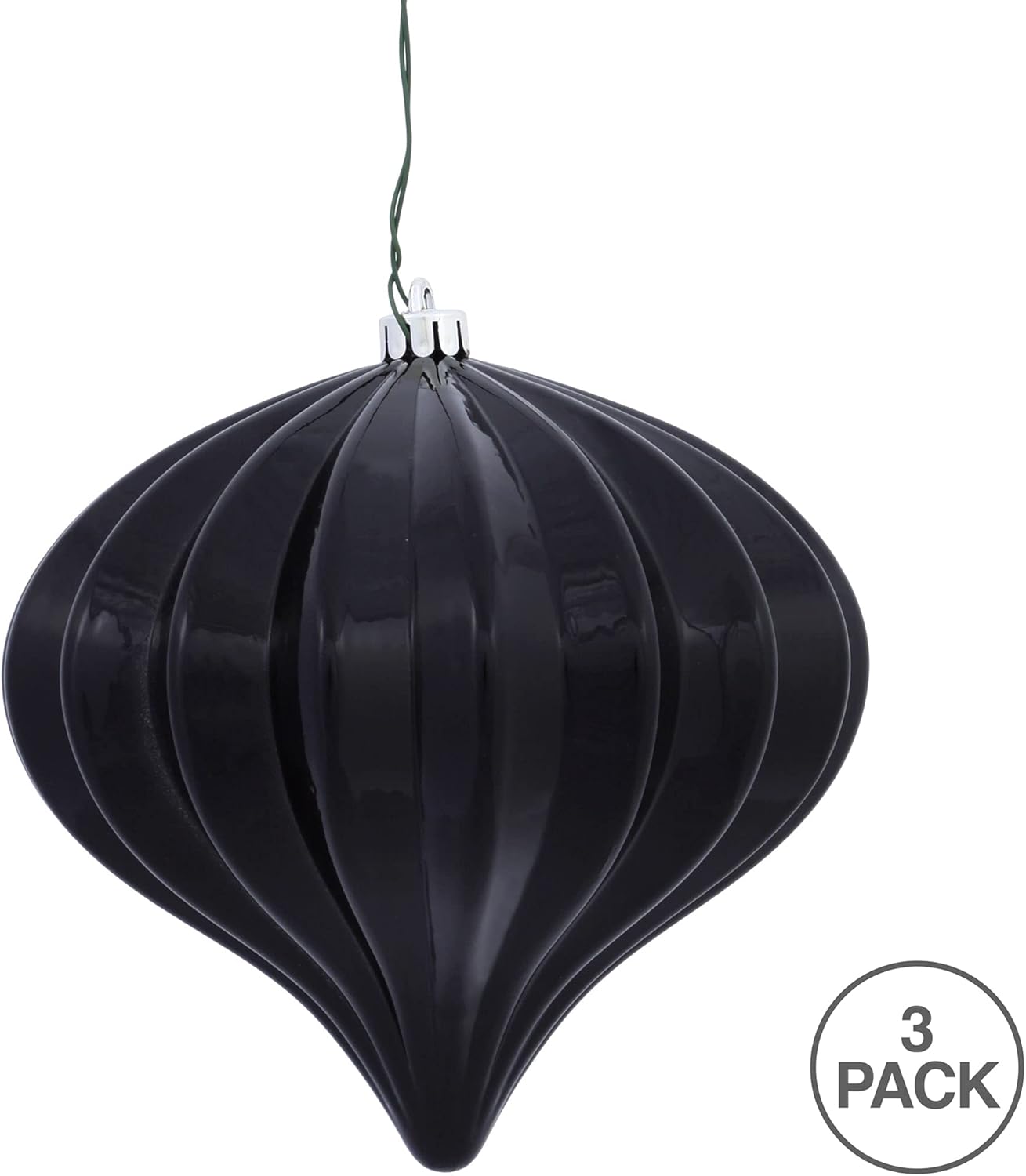 Burnished Orange Matte Onion Christmas Ornaments - UV Treated, Set of 3 by Vickerman