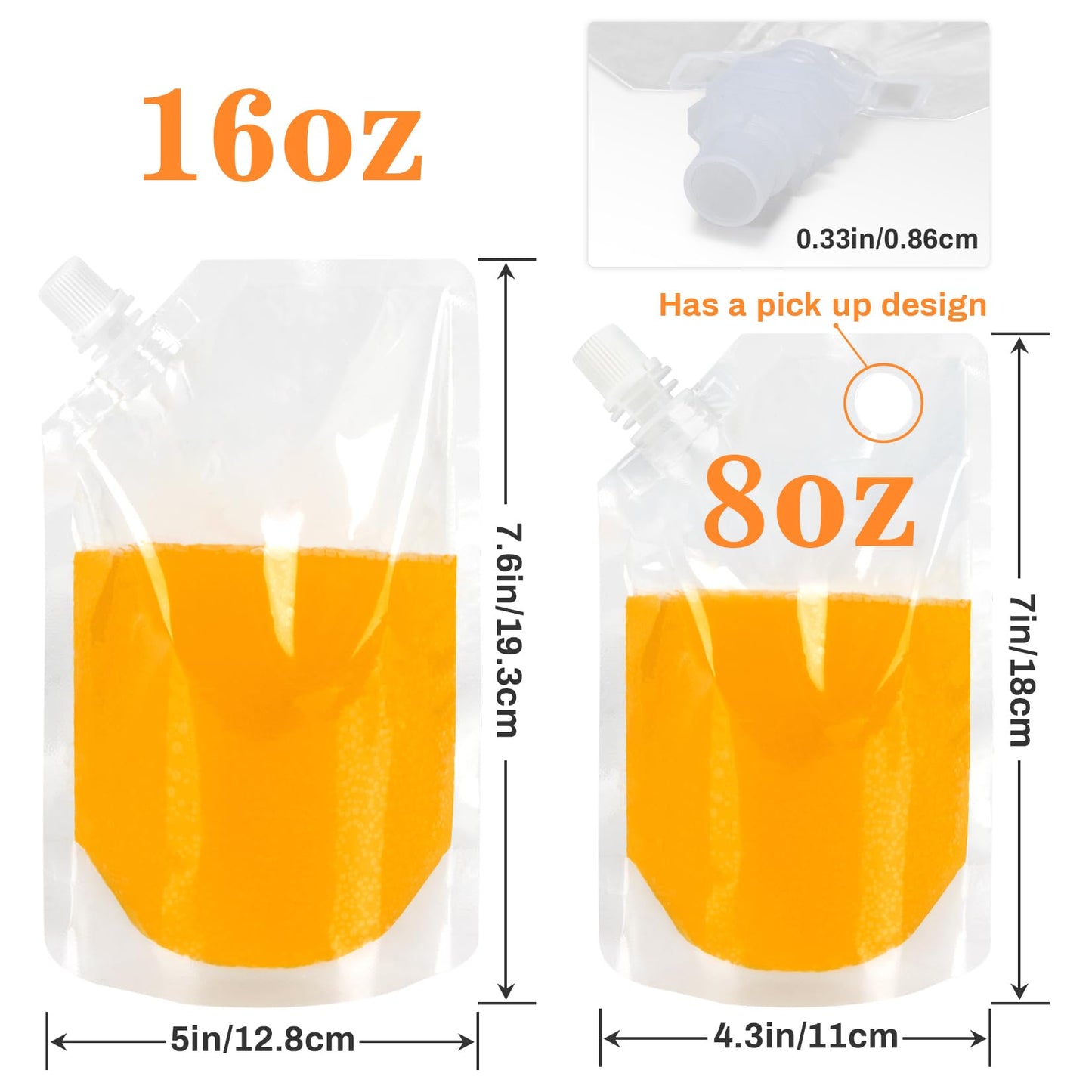 MAQIHAN Plastic Flask - Leak-Proof Drink Pouches, Reusable Plastic Hidden Flasks for Travel, Food-Grade Juice Pouches, Soft Flask for Cruise, Events, Concert, Sports (5pcs-16oz, 5pcs-8oz)