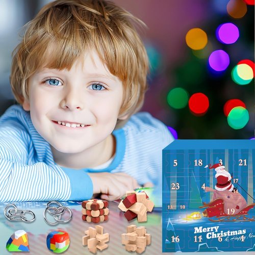 Advent Calendar 2025 | Brain Teaser Puzzles for Kids & Adults | 24-Day Countdown Gift Box