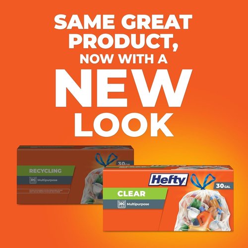 Hefty 30 Gallon Clear Recycling Trash Bags - 36 Count for Easy Waste Management