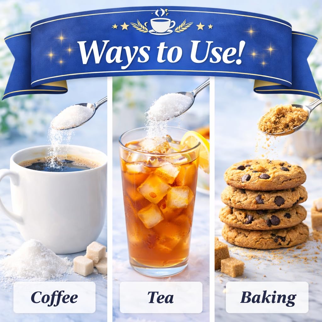 Office Roast Variety Pack - Assorted Sweeteners for Coffee, Tea & Beverages – Includes Saccharin, Sucralose,White Sugar & Raw Brown Sugar – Convenient, Individually Wrapped Packets (200 Count Total)