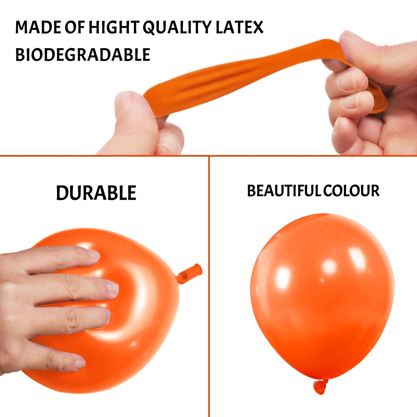 Orange Balloons 110Pcs, 5 Inch Small Latex Party Balloons, Mini Thick Orange Balloons for Birthday Wedding Baby Shower Decorations.