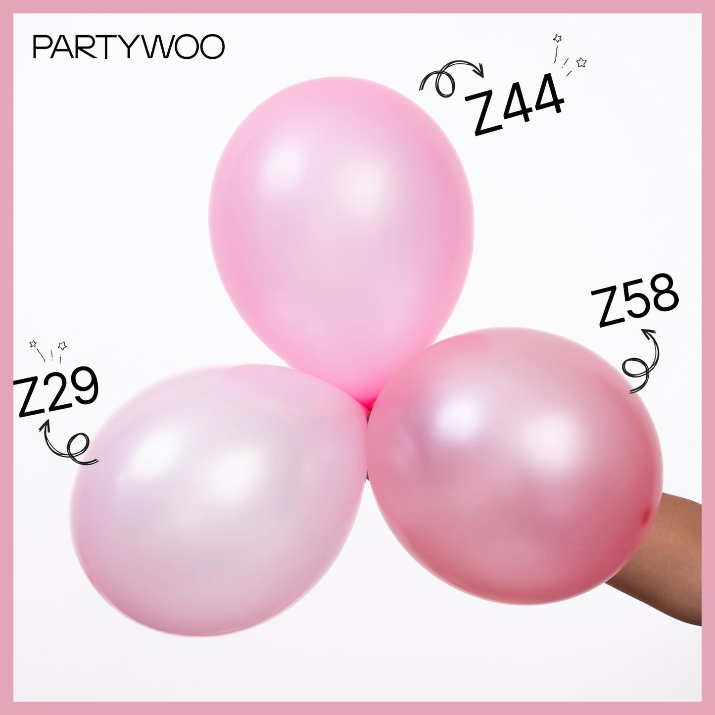 PartyWoo Pearl Pink Balloons 100pcs 5 Inch Light Pastel Baby Pale Pink Latex Balloons for Girl Baby Shower Gender Reveal Bachelorette Wedding Princess Birthday Butterfly Party Decorations Pink-Z29