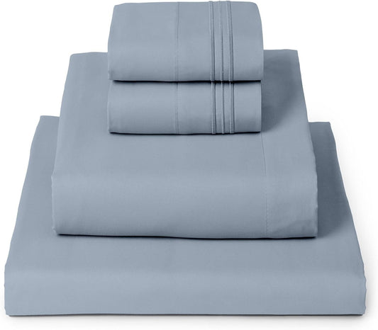 Mellanni Queen Sheets Set - 4 PC Hotel Luxury Bedding | Extra Soft, Cooling, Wrinkle-Resistant (Blue Hydrangea)