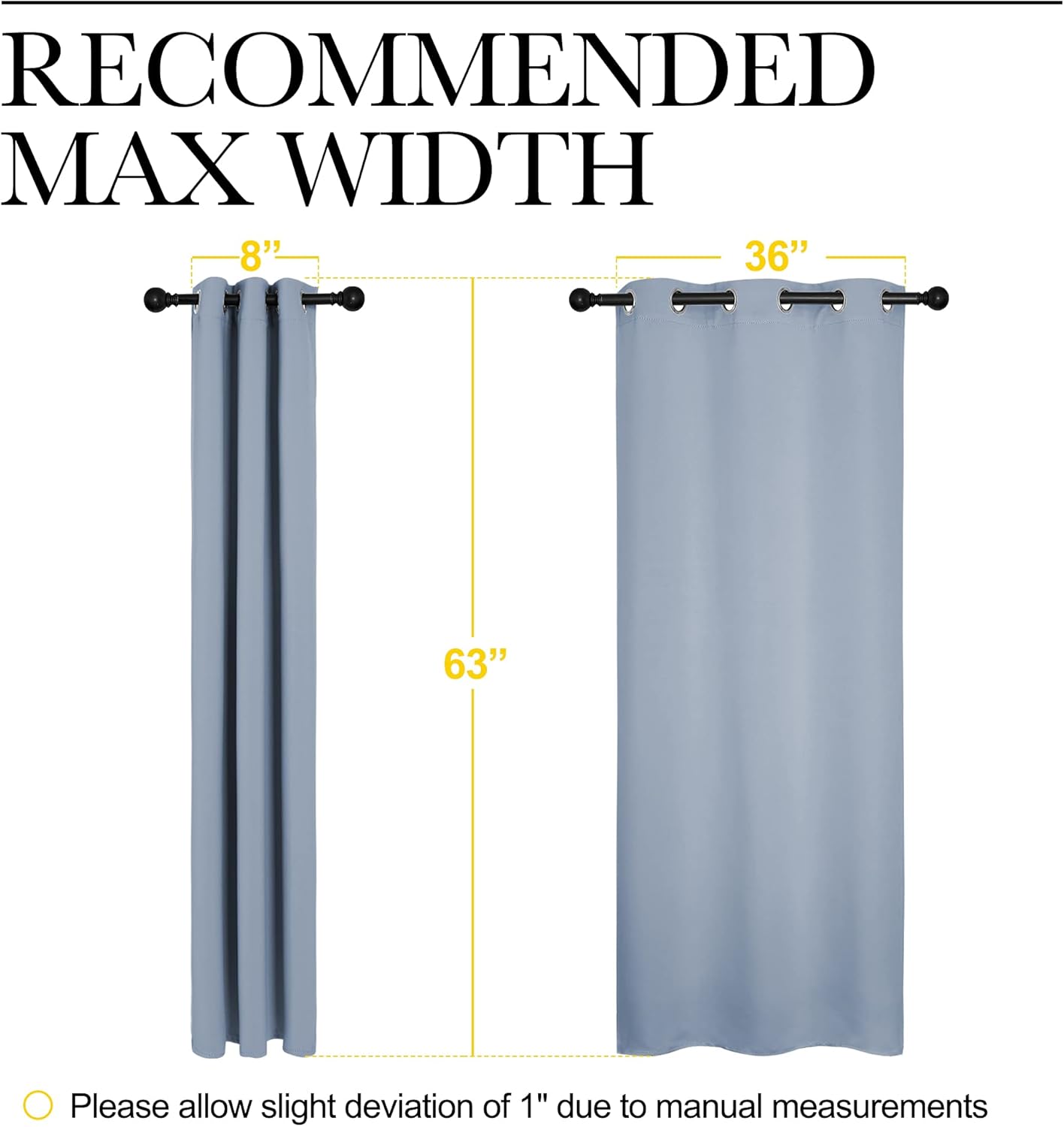NICETOWN Blackout Curtains - Vintage Blue Thermal Insulated Drapes for Bedroom | 42" x 63" (1 Pair)