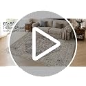 8x10 Washable Area Rug - Vintage Medallion Pattern, Non-Slip, Cream & Blue