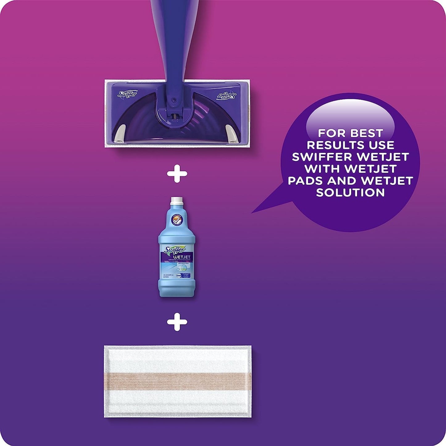 Swiffer | Floor Cleaner Solution Refill - Lavender Scent, 42.2 Fl Oz, Pack of 4