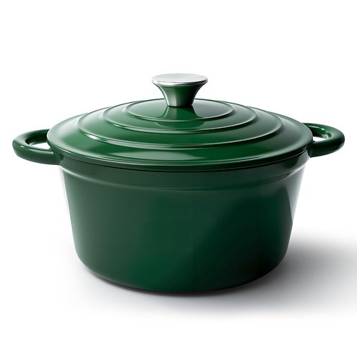 6 Quart Dutch Oven Pot with Lid, Non Stick Enameled Cast Iron Dutch Oven for Bread Baking, Heavy-Duty, Oven Safe Ceramic Cookware Up to 500°F for Baking, Braising, Stews, Roasting, Green