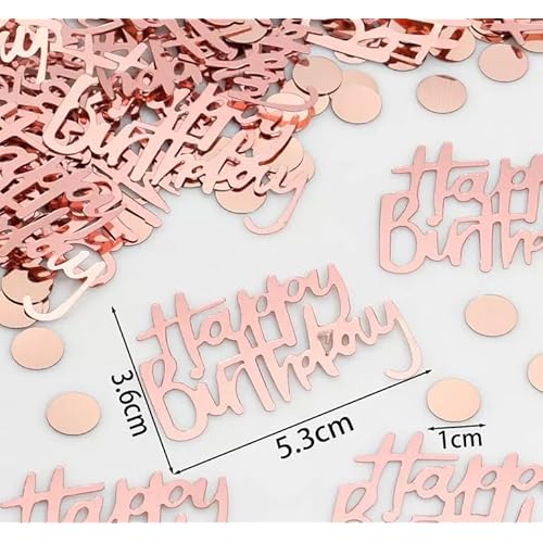 Rose Gold Birthday Confetti for Table Decor,270 PCS Glitter Happy Birthday Decorations for Party Supplies,Table Confetti