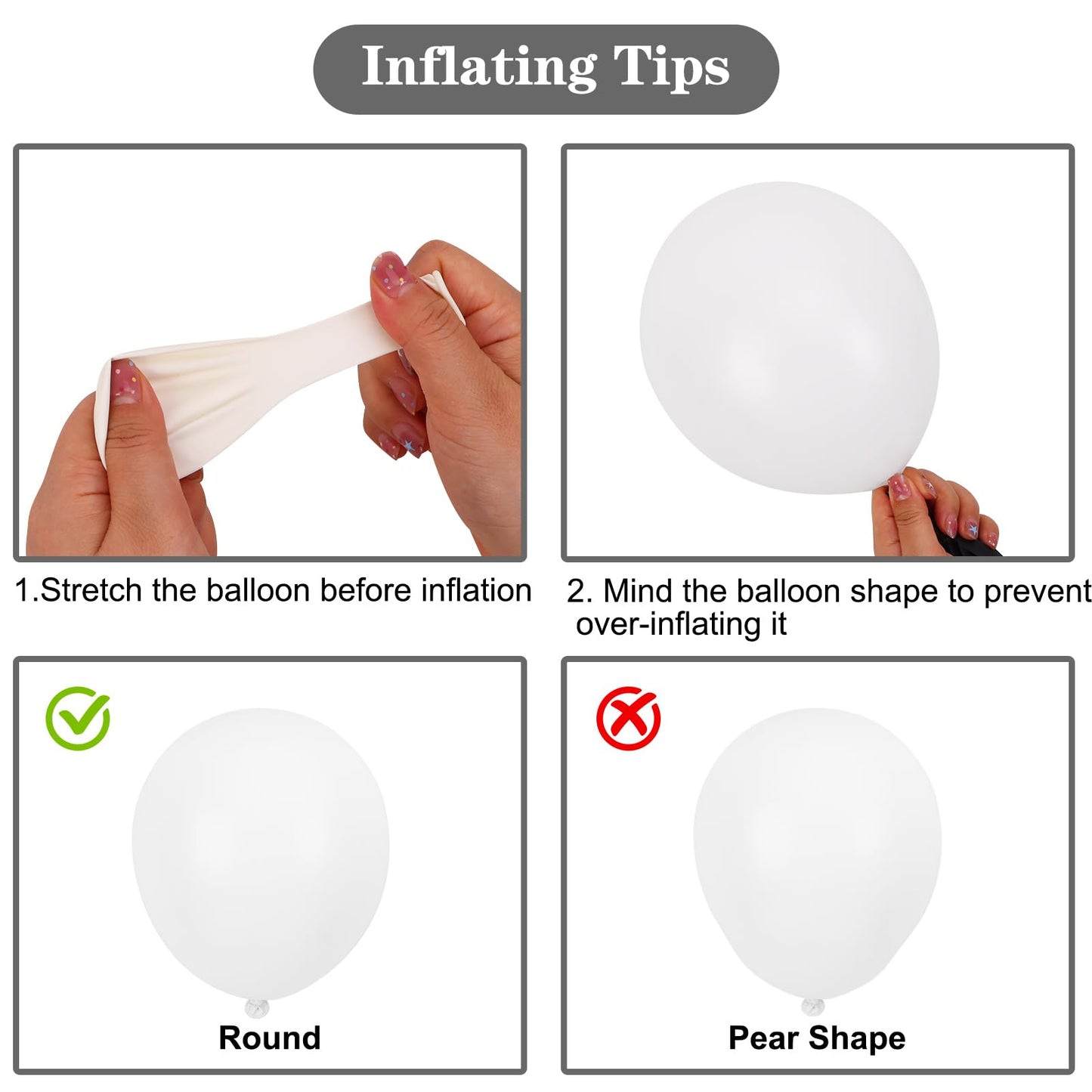APLANET 150pcs White Balloons Different Sizes 18 12 10 5 Inch, Latex Balloons for White Themed Birthday Wedding Baby Shower Party, Grad Anniversary Supplies, Arch Kit Decoration