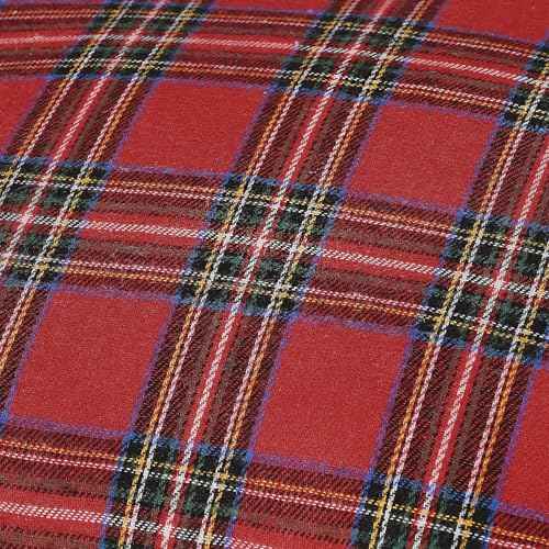 4TH Emotion Set of 2 Christmas Scottish Tartan Plaid Throw Pillow Covers Cushion Case Polyester for Farmhouse Home Decor Red and Green, 18 x 18 Inches