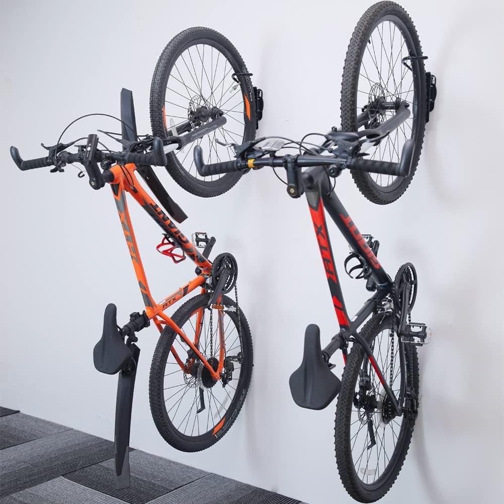 Ultrawall Bike Rack - Vertical Wall Mount Storage for Indoor Bicycles | 2-Pack Swivel Design