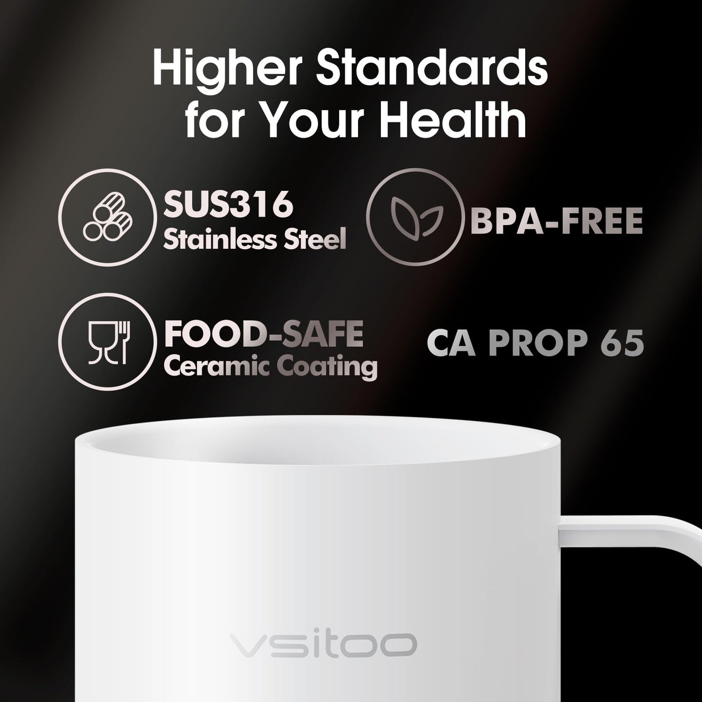 VSITOO S3 Ultra 20oz Smart Self Heating Coffee Mug,Heated Coffee Mug With Auto-Sensing AI Heats Drinks To 120-150°F Hands-Free.Perfect for Home/Office,Ideal Gift fo Men/Women，White