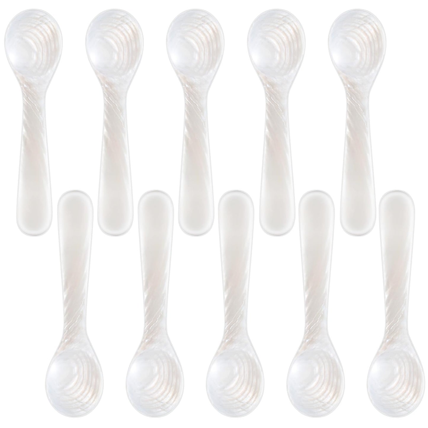 Patelai 40 Pieces Set of Caviar Spoons Mother of Pearl Spoons with Handcraft Round Handle for Caviar, Egg, Ice Cream, Coffee, Kitchen, Restaurant for Serving Caviars (7cm/2.75 Inch)