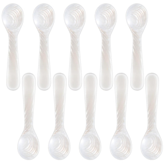 Patelai 40 Pieces Set of Caviar Spoons Mother of Pearl Spoons with Handcraft Round Handle for Caviar, Egg, Ice Cream, Coffee, Kitchen, Restaurant for Serving Caviars (7cm/2.75 Inch)