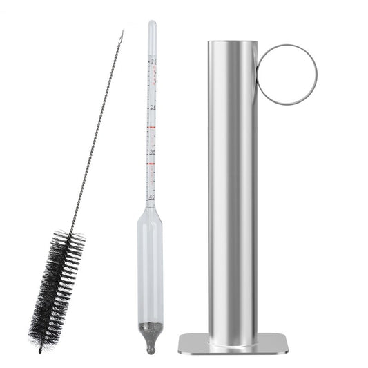 Maple Syrup Hydrometer Test Cup kit, Measures Sugar Content in The Syrup, Stainless Steel Maple Syrup Equipment, Design for Maple Syrup Supplies, Easy to Read and Accurate, with Cleaning Brush