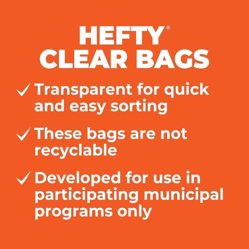 Hefty 30 Gallon Clear Recycling Trash Bags - 36 Count for Easy Waste Management