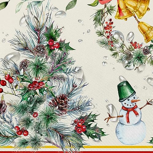Yighty Rectangle Christmas Tablecloth 60 x 102in,Christmas Tree Elk