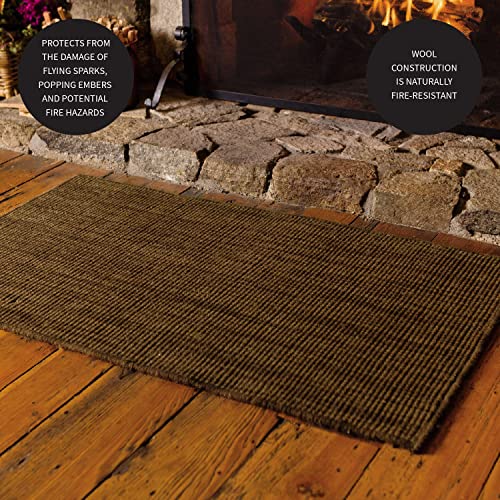 Plow & Hearth Dalton 2x3'6" Rug Fireproof | Chocolate Wool Blend