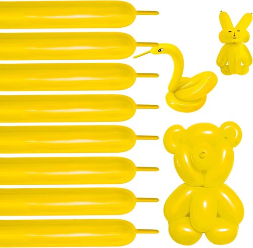 260 Yellow Balloons by [Brand Name] - Perfect for Balloon Animals & Garlands | 100pcs Pastel Yellow for Birthday Parties