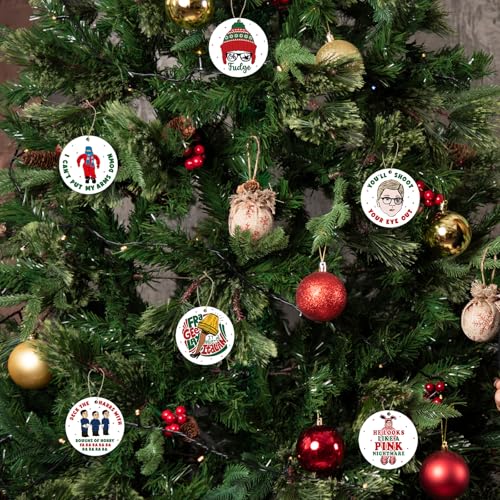 Cheroloven Christmas Movie Wooden Ornaments Set - Funny Holiday Tree Decor, 6 Pcs