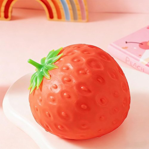 Giant Strawberry Squishy | Jumbo Stress Ball for Adults | Slow Rise Fidget Toy (3.14 x 1.96 in)