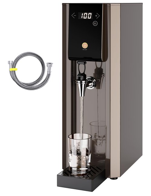 BLEOU 1800W Commercial Hot Water Boiler Countertop, 20L/H Rapid Heating Hot Water Dispenser, 304 Stainless Steel with Adjustable Temperature 104°F-212°F for Boba Tea Coffee Bar Restaurant Office Hotel