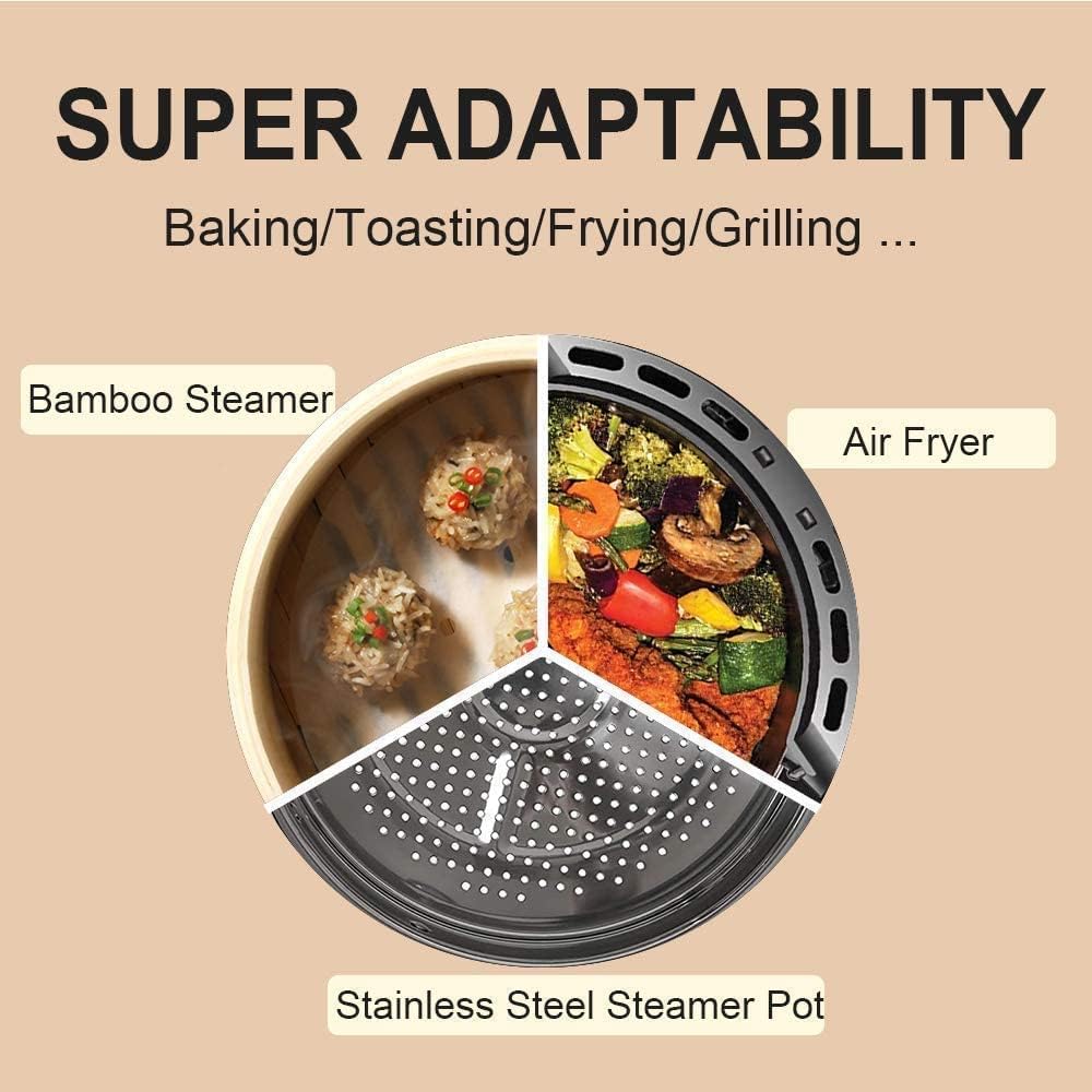 Numola Air Fryer Parchment Paper Liners - 8 Inch Non-Stick Disposable Baking Papers | 100 Pre-Cut Sheets for 3.5-6QT