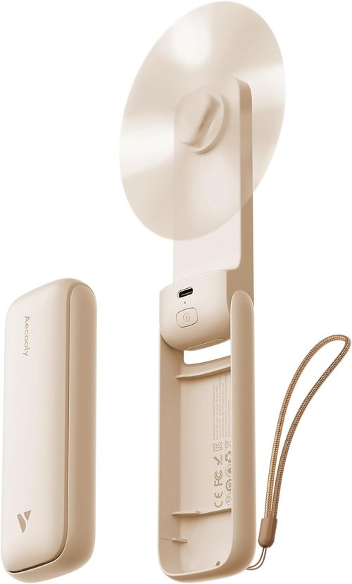 Aecooly Slim Portable Fan - Compact Handheld Design for On-the-Go Cooling | Lightweight & Versatile