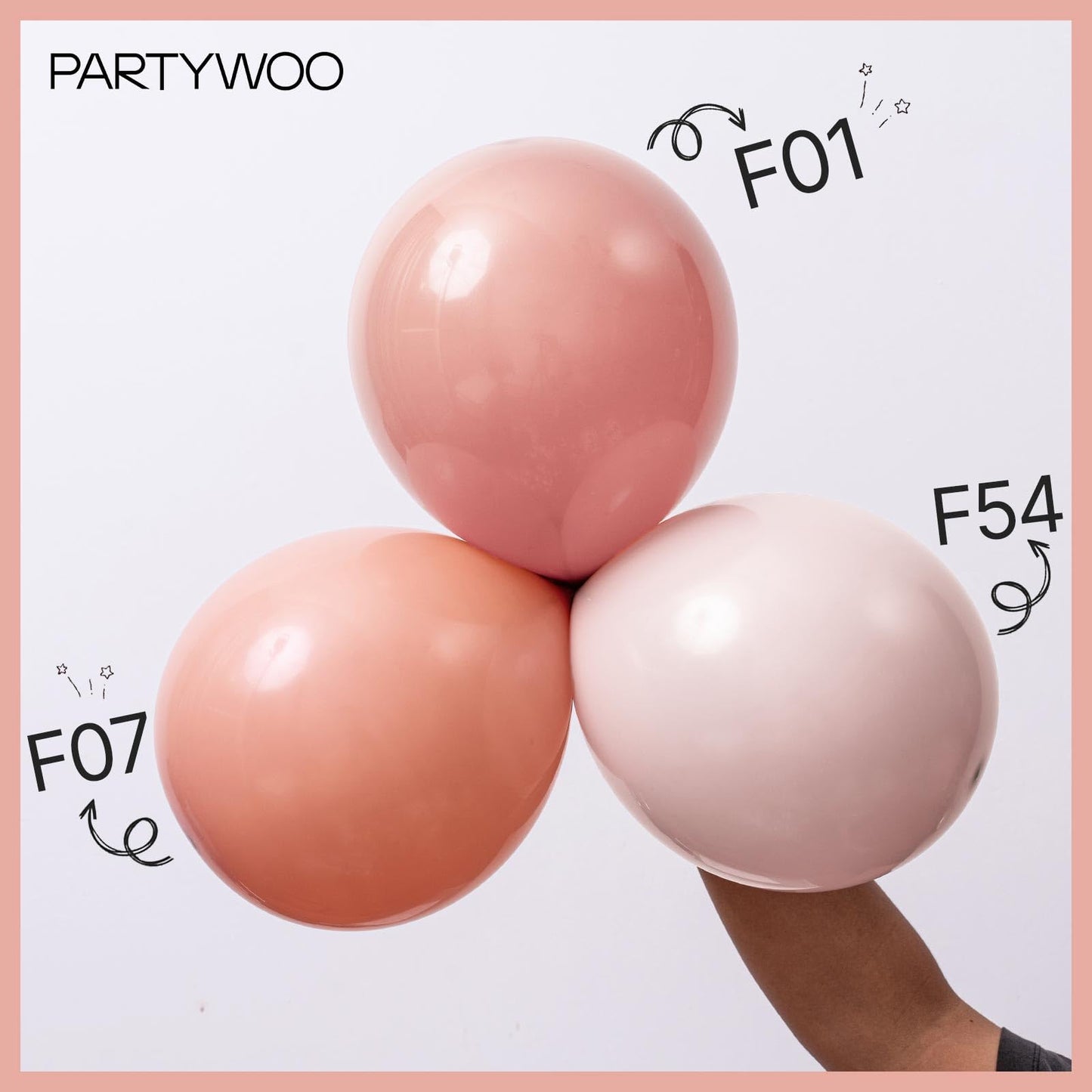 PartyWoo Dusty Pink Balloons 101pcs 12 Inch Boho Blush Lilac Pink Latex Helium Balloons for Princess Birthday Baby Shower Graduation Gender Reveal Anniversary Bachelorette Party Decorations Pink-F54