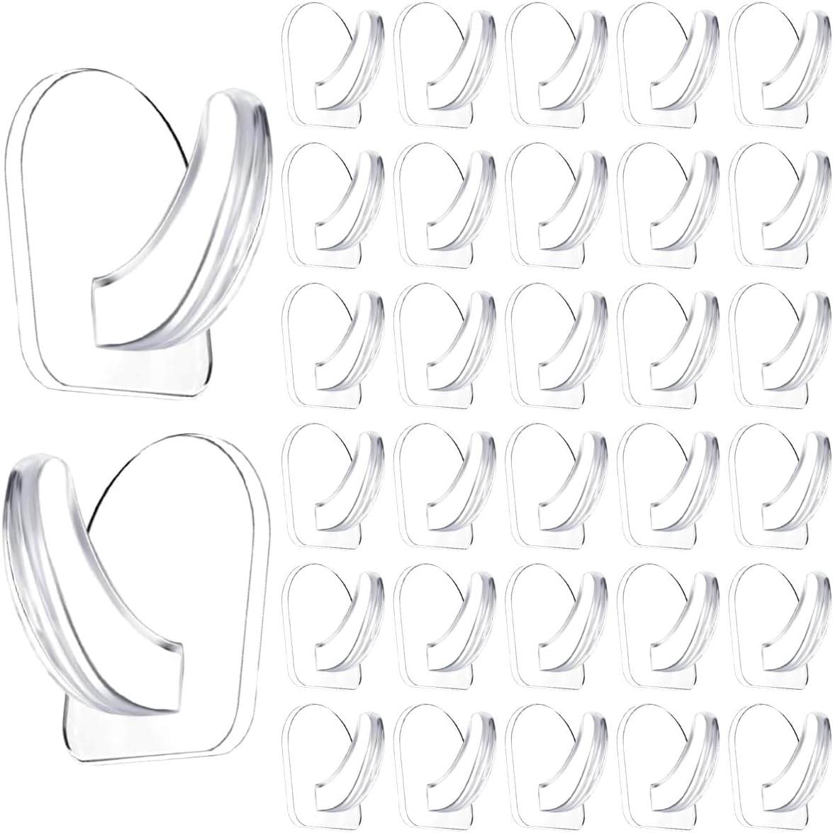 Skiennix Clear Adhesive Wall Hooks - 36 Transparent Sticky Hooks for Seamless Hanging in Any Room