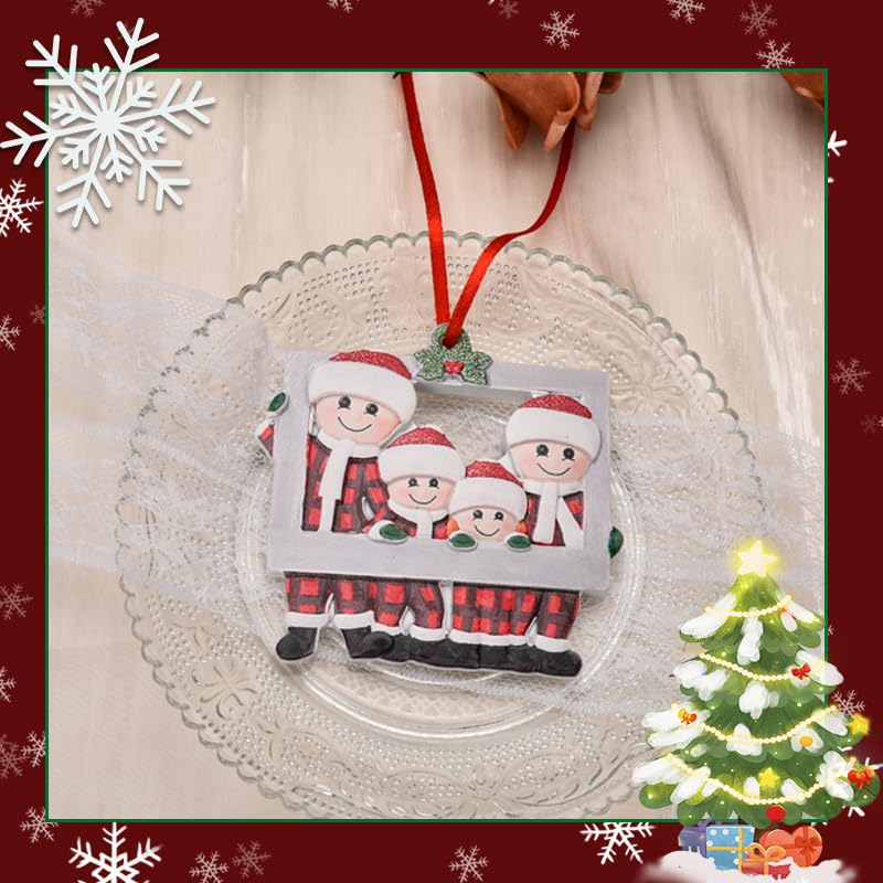 Personalized Family Christmas Ornaments of 4 Tree Photo Frame Holiday