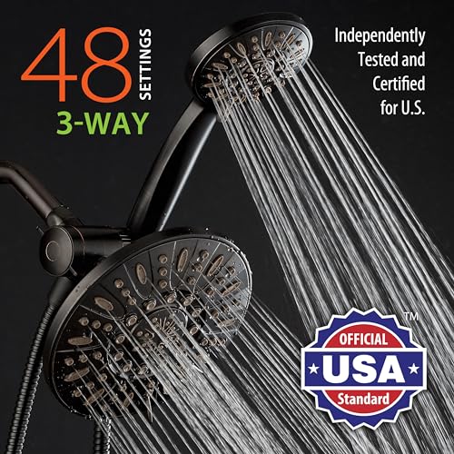 7-Inch High Pressure Rain & Handheld Shower Head Combo - Oil Rubbed Bronze, 2.5 GPM
