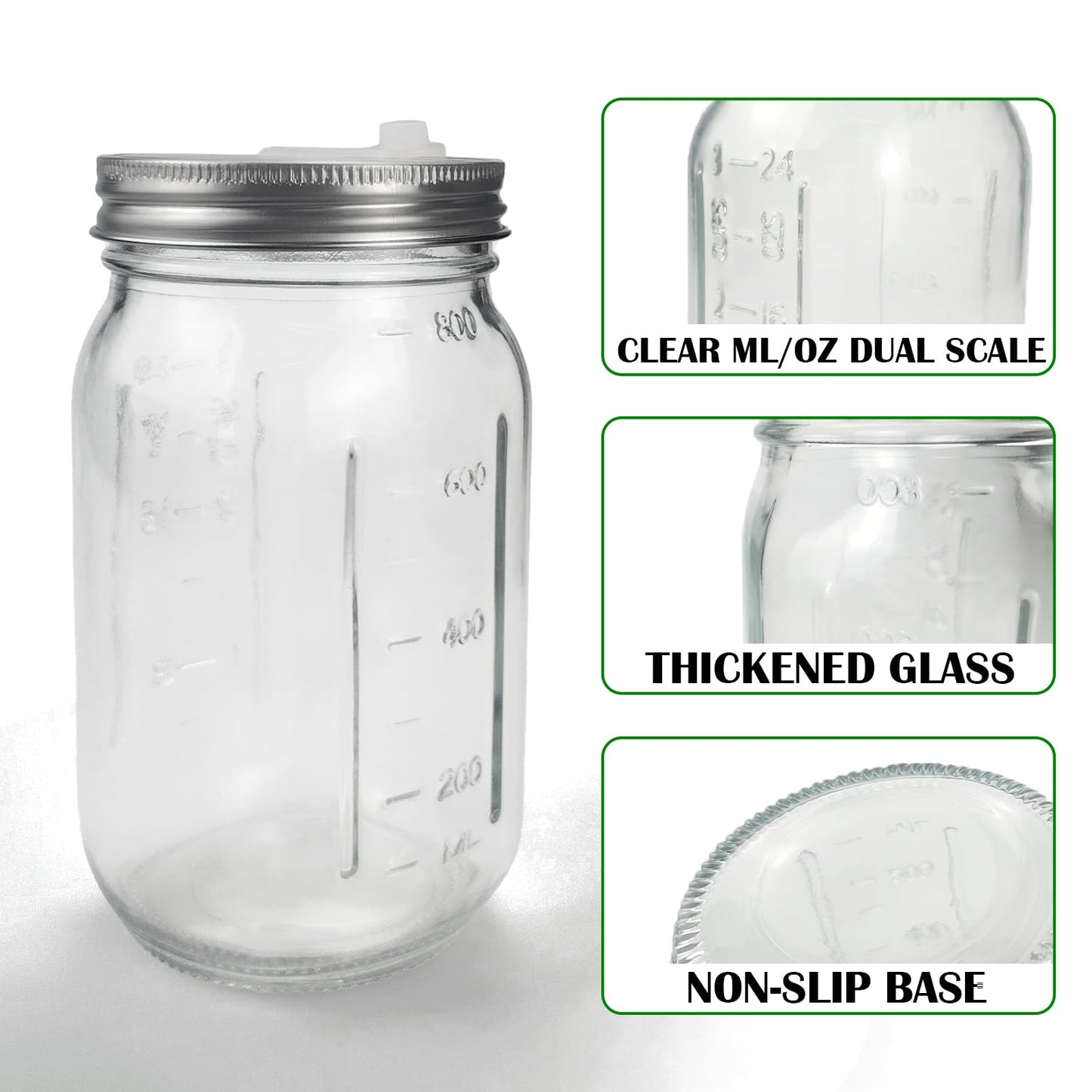 32 oz Mason Jar Fermentation Kit, 2 Pack Fermentation Jars, Fermentation Lids, Fermenting Weights and Airlocks, Complete Fermenting Kit for Making and Storing Sauerkraut（Pack of 2）