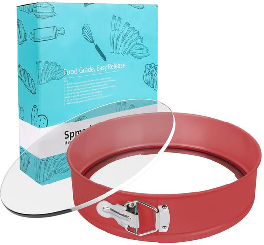 Spmarkt 10In Glass Bottom Springform Pan,10 inch Nonstick Cheesecake Pan with Silicone Seal for Easy Release, Leak-Proof, Great Gift for Baking Lovers