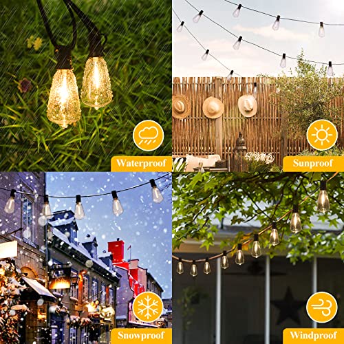 Outdoor String Lights 100FT Black Wire 52 Bulbs Waterproof Patio Decor
