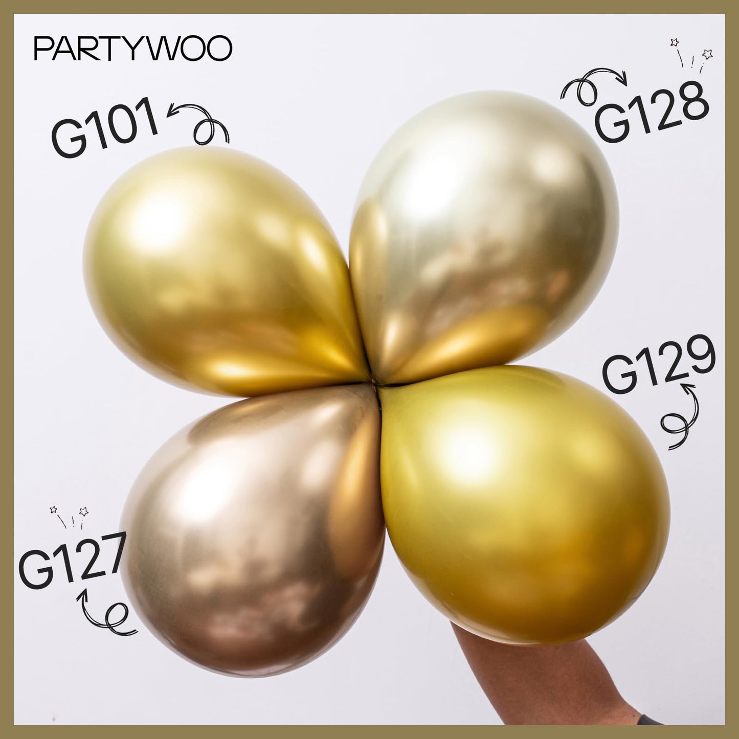 PartyWoo Metallic Gold Balloons 50pcs 12 Inch Chrome Gold Latex Helium Balloons for Birthday Graduation Baby Shower Anniversary Wedding Bachelorette Christmas New Year Party Decorations Gold-G128