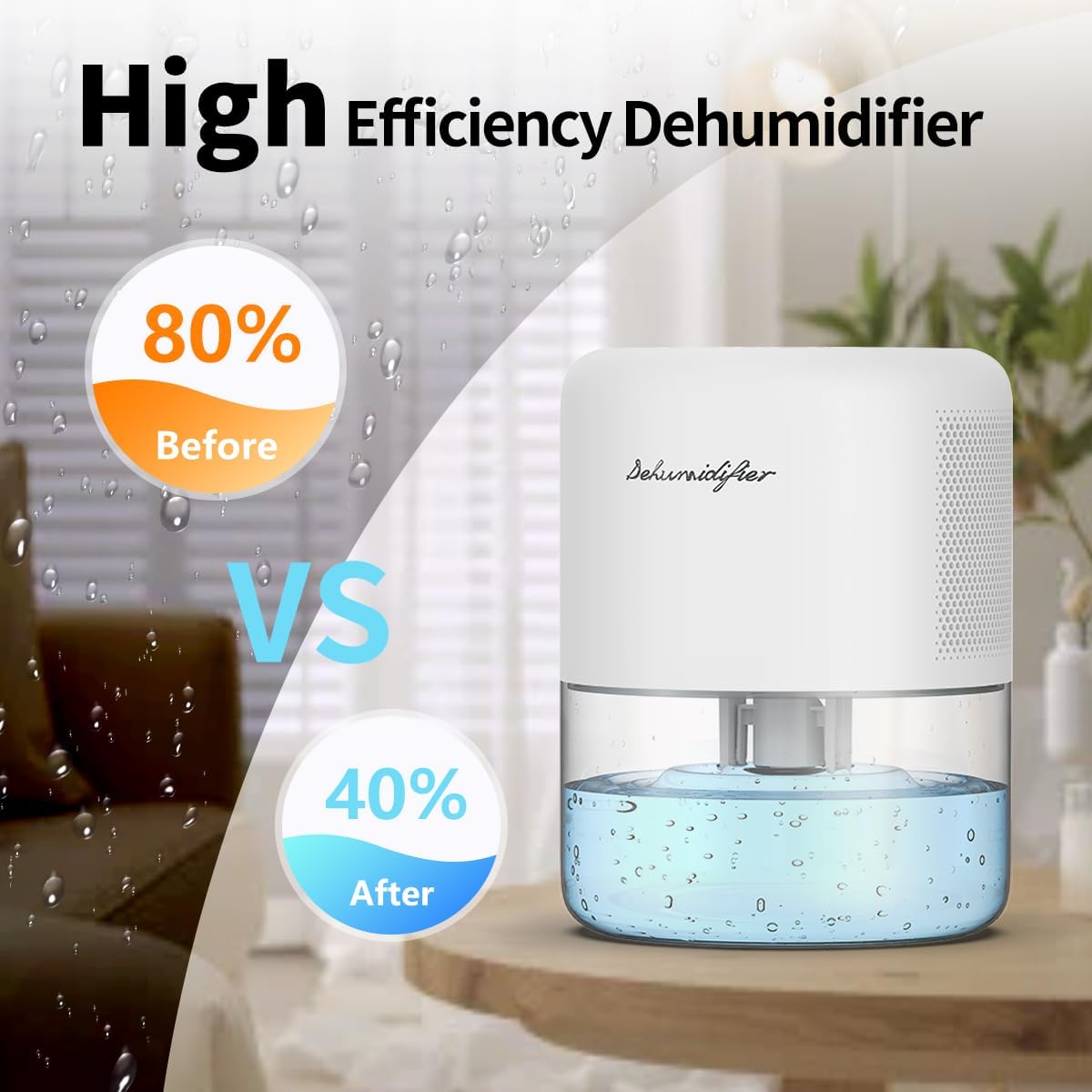 Skiennix Dehumidifier - Compact & Quiet 44oz Water Tank | Auto Defrost, 10 Colors, 4 Timer Options